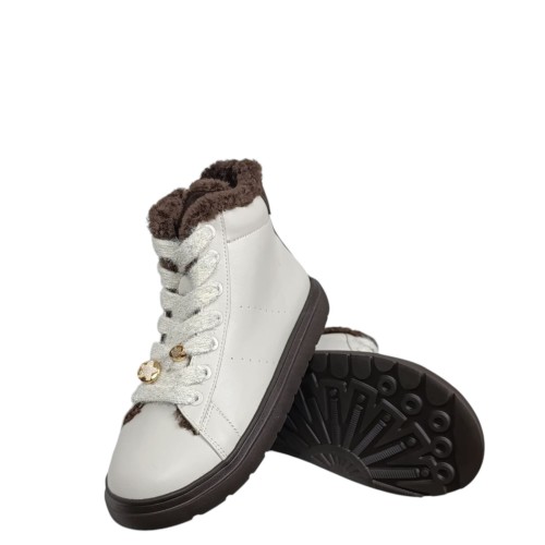 Черевики жіночі шкіряні CAMELLIA 380 12 молочні хутро