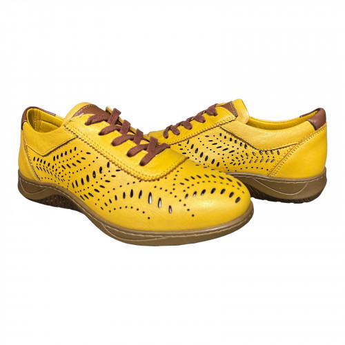 Мокасины Женские кожаные CUDO 2058/1 желтый.