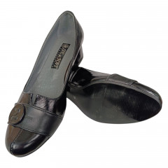 Туфли женские кожаные лак каблук SE NAT 4001 черные