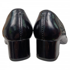 Туфли женские кожаные лак каблук SE NAT 4001 черные