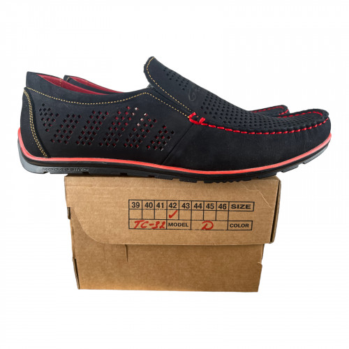 Мокасины Мужские кожаные Growth TC32 нубук синий