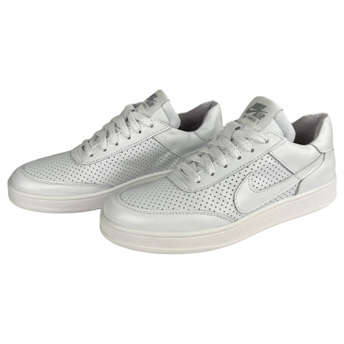 Кроссовки Женские кожаные VERSAL П2110 белый перфорация