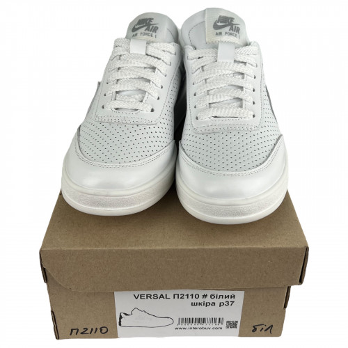 Кроссовки Женские кожаные VERSAL П2110 белый перфорация