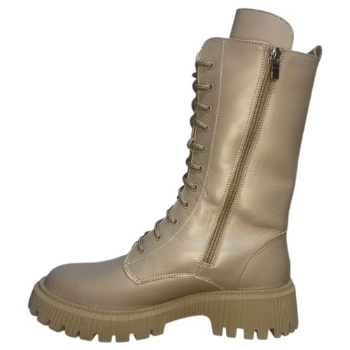 Черевики-берци жіночі шкіряні ANDALINI 2163 візон  хутро 