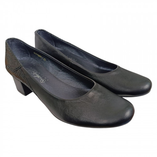 Туфли женские кожаные каблук SE NAT 40 152 черные