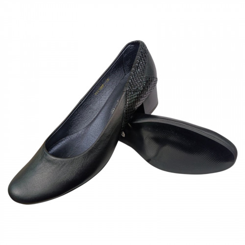 Туфли женские кожаные каблук SE NAT 40 152 черные