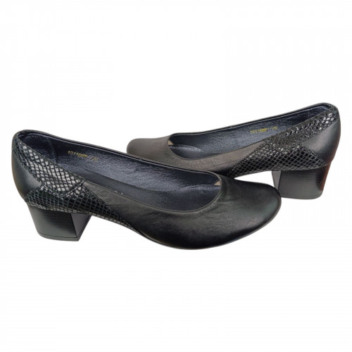 Туфли женские кожаные каблук SE NAT 40 152 черные