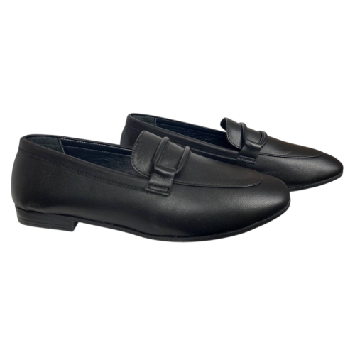 Лоферы женские кожаные ATO 04515 01 черные