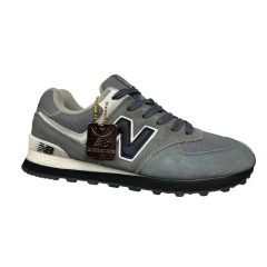 Замшевые кроссовки мужские New Balance 574 classik (A573-6) темно-серый белый 