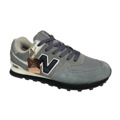 Замшевые кроссовки мужские New Balance 574 classik (A573-6) темно-серый белый 