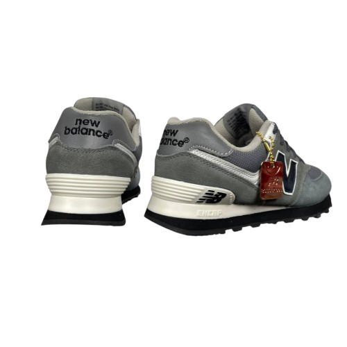 Замшевые кроссовки мужские New Balance 574 classik (A573-6) темно-серый белый