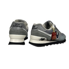 Замшевые кроссовки мужские New Balance 574 classik (A573-6) темно-серый белый 