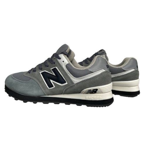 Замшевые кроссовки мужские New Balance 574 classik (A573-6) темно-серый белый