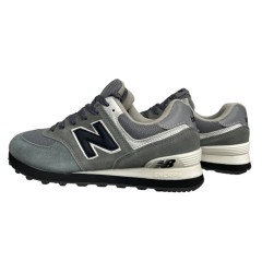 Замшевые кроссовки мужские New Balance 574 classik (A573-6) темно-серый белый 