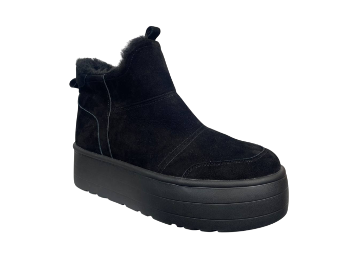 Черевики жіночі замшеві VLADEKS 1502 чорні хутро