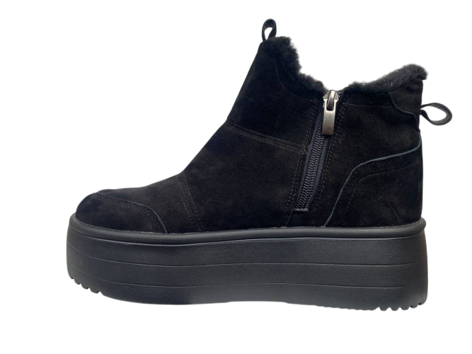 Черевики жіночі замшеві VLADEKS 1502 чорні хутро