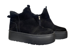 Черевики жіночі замшеві VLADEKS 1502 чорні хутро