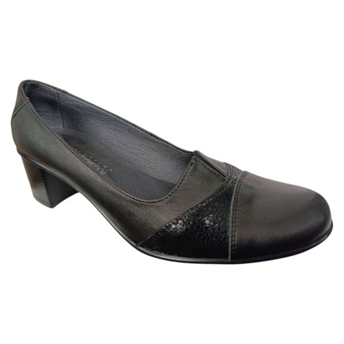 Туфлі жіночі шкіряні каблук SE NAT 40 168 чорні