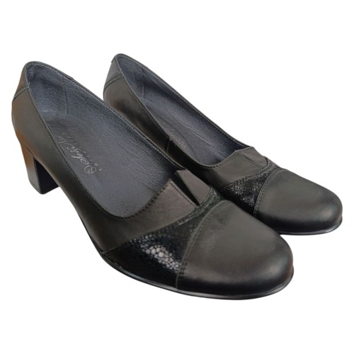 Туфлі жіночі шкіряні каблук SE NAT 40 168 чорні