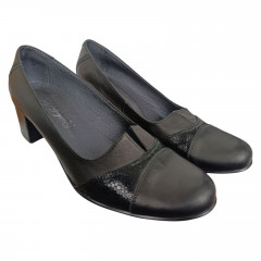 Туфли женские кожаные каблук SE NAT 40 168 черные