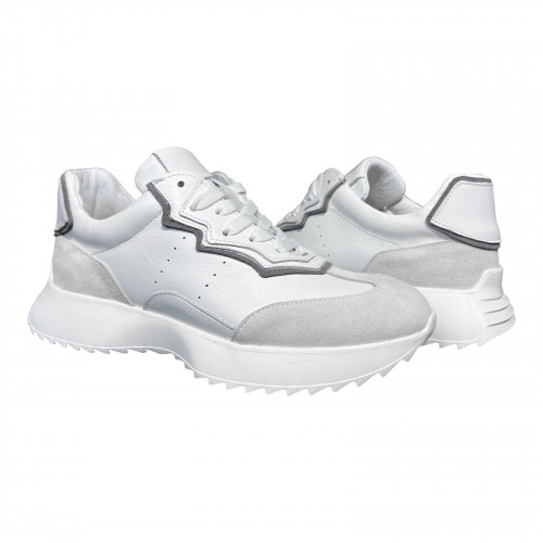 Кроссовки Женские кожаные DITAS K 31/2 бело серые