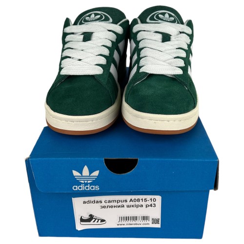 Кросівки Чоловічі замшеві аdidas campus A0815-10 зелений шкіра