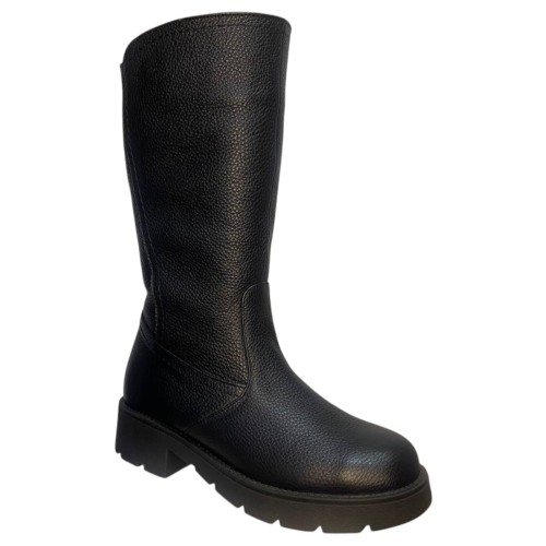 Чоботи жіночі шкіряні BLESSO 24 30 чорний хутро