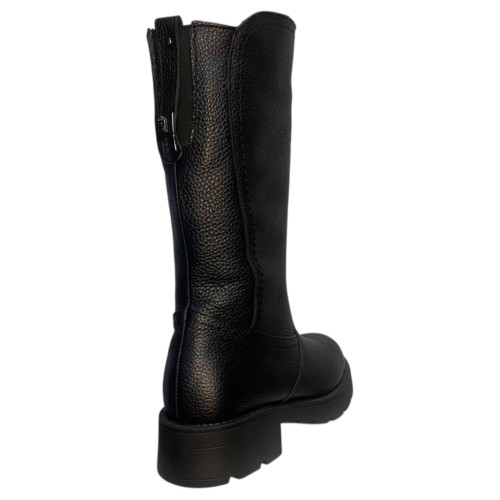 Чоботи жіночі шкіряні BLESSO 24 30 чорний хутро