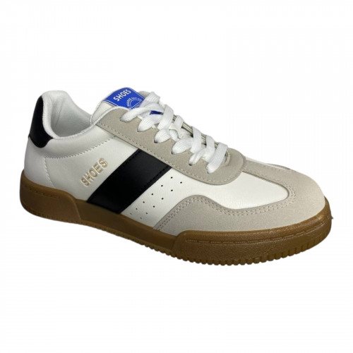 Кросівки жіночі шкіряні NG B2024-1 білий сірий чорний