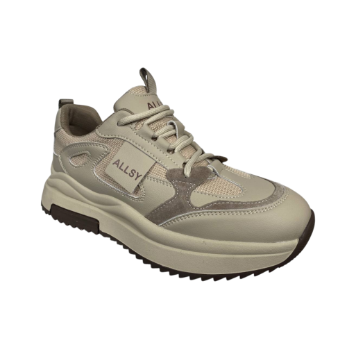 Кроссовки женские кожаные ALSSY 203280 бежевые