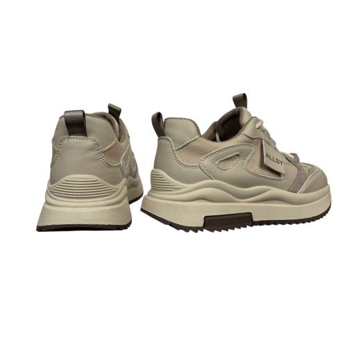 Кроссовки женские кожаные ALSSY 203280 бежевые