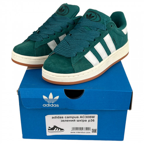 Кросівки Жіночі шкіряні аdidas campus AC308W зелений шкіра