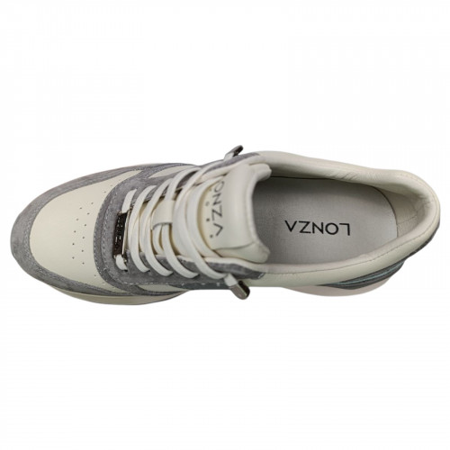 Кросівки жіночі шкіряні LONZA 199322 молочні сірі 