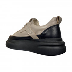 Кроссовки женские кожаные VLADEKS 1278 черные бежевые