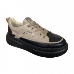 Кроссовки женские кожаные VLADEKS 1278 черные бежевые