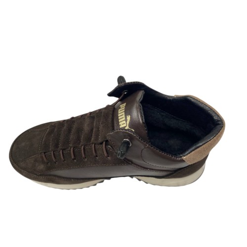 Кроссовки женские ROADE STYLE M 1056 17 шоколадные замш/кожа мех