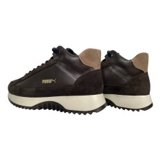 Кроссовки женские ROADE STYLE M 1056 17 шоколадные замш/кожа мех