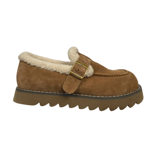 Черевики жіночі замшеві ALLSY 201186 руді хутро