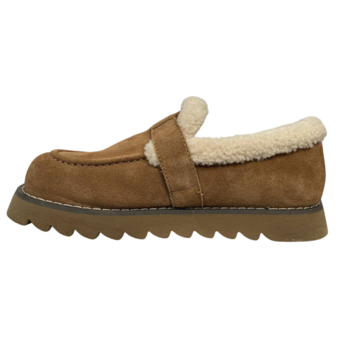 Черевики жіночі замшеві ALLSY 201186 руді хутро