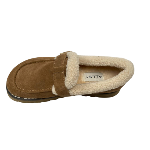 Черевики жіночі замшеві ALLSY 201186 руді хутро