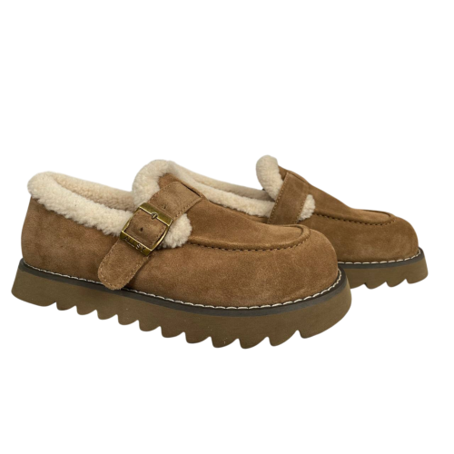 Черевики жіночі замшеві ALLSY 201186 руді хутро