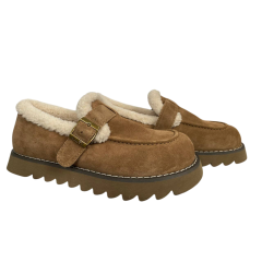 Черевики жіночі замшеві ALLSY 201186 руді хутро