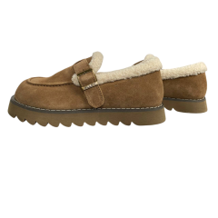 Черевики жіночі замшеві ALLSY 201186 руді хутро