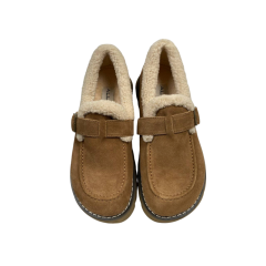 Черевики жіночі замшеві ALLSY 201186 руді хутро