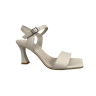 Женские босоножки кожаные ILONA 996/873(creme) бежевый каблук