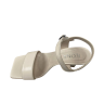 Женские босоножки кожаные ILONA 996/873(creme) бежевый каблук