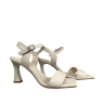 Женские босоножки кожаные ILONA 996/873(creme) бежевый каблук