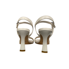 Женские босоножки кожаные ILONA 996/873(creme) бежевый каблук
