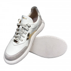 Кроссовки Женские кожаные GORNELIA 249 молочно-золотой