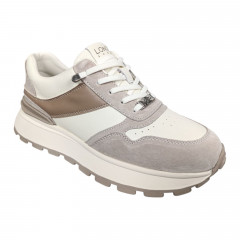 Кроссовки женские кожаные LONZA 199321 молочные бежевые